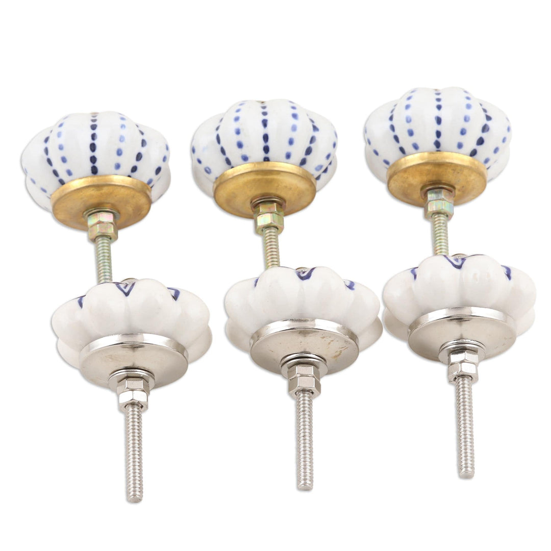 Artisan Crafted Ceramic Knobs from India (Set of 6) - Bright Kitchen
