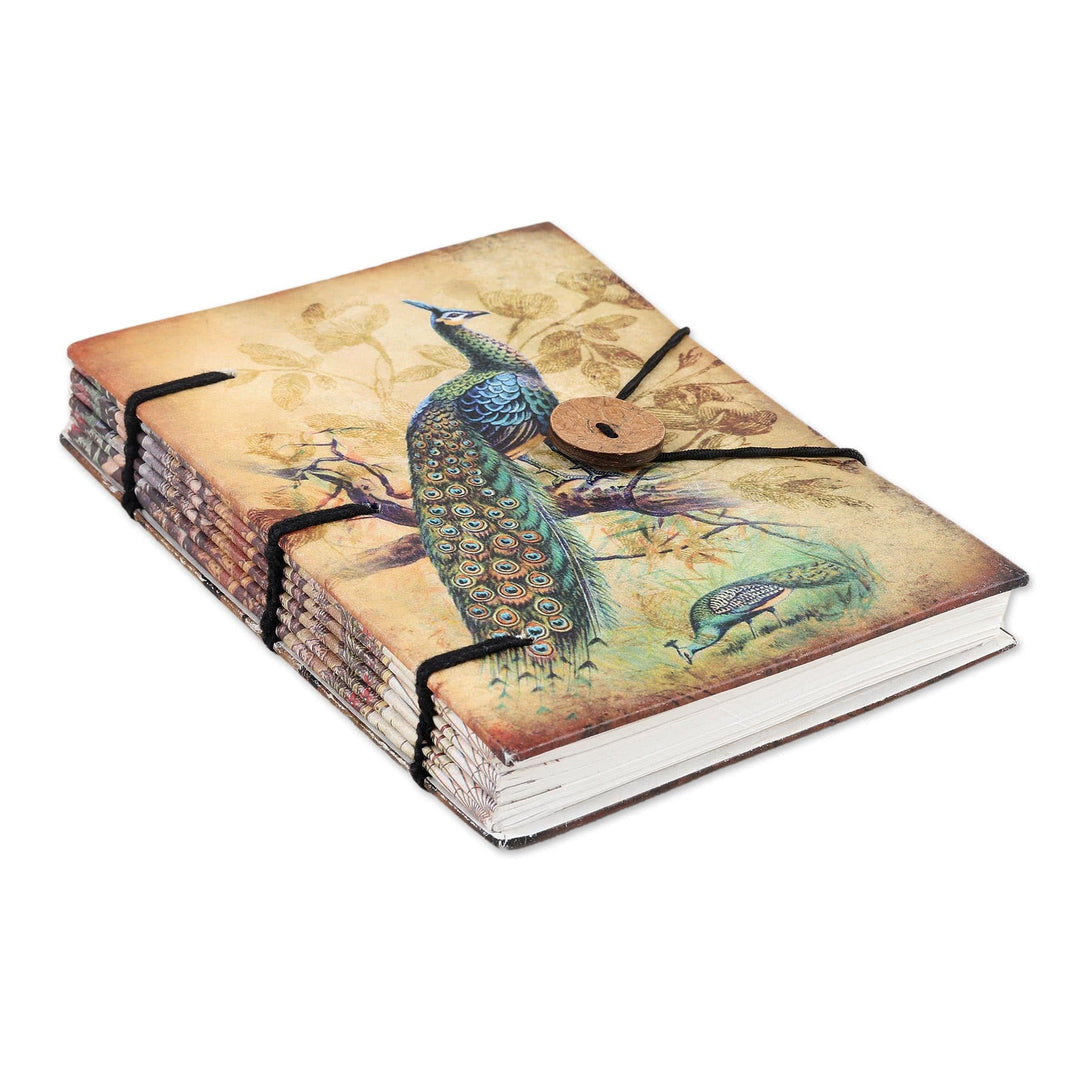 Handmade Paper Journal with Screen-Printed Cover - Feather Light