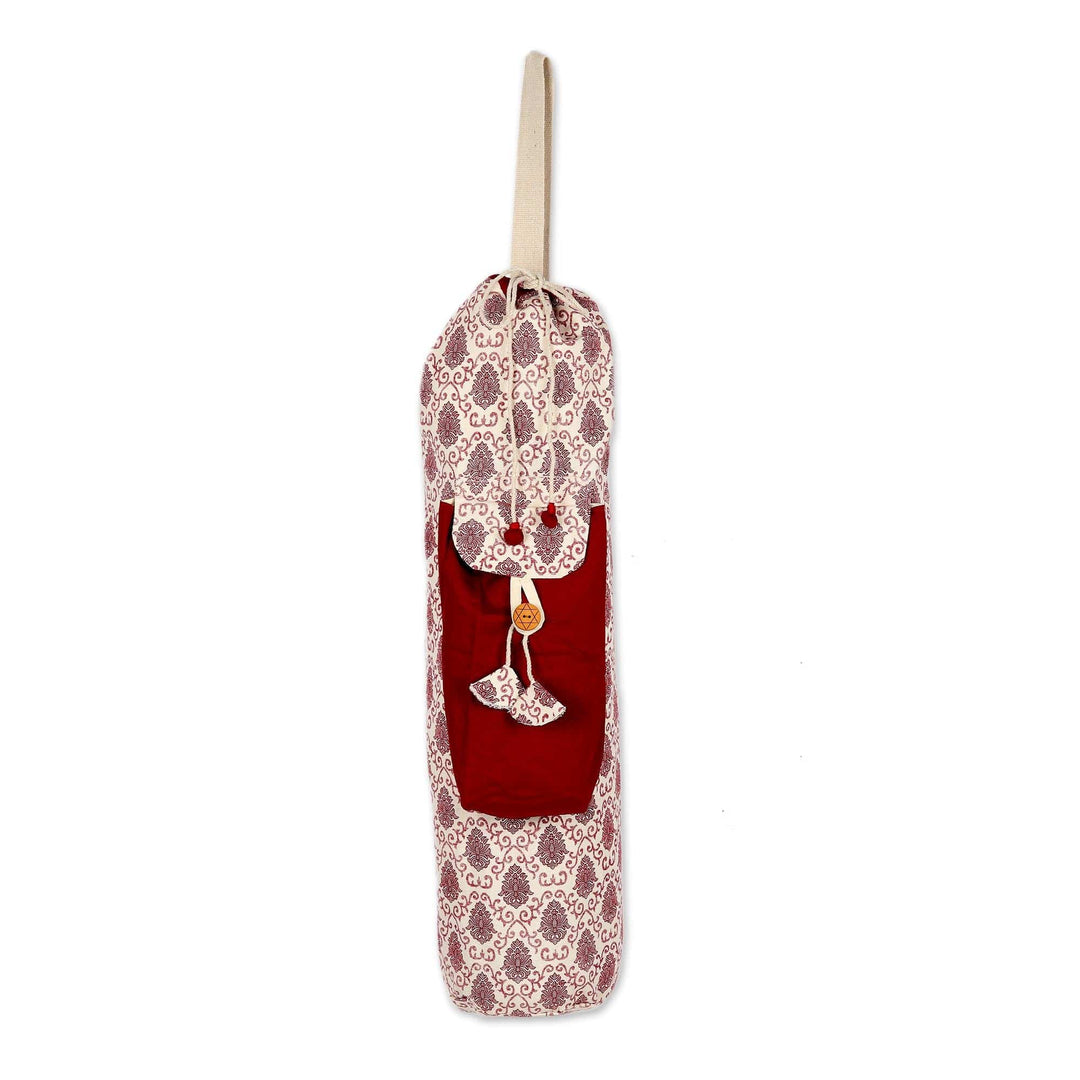Cotton Yoga Mat Carrier with Adjustable Strap - Mughal Art