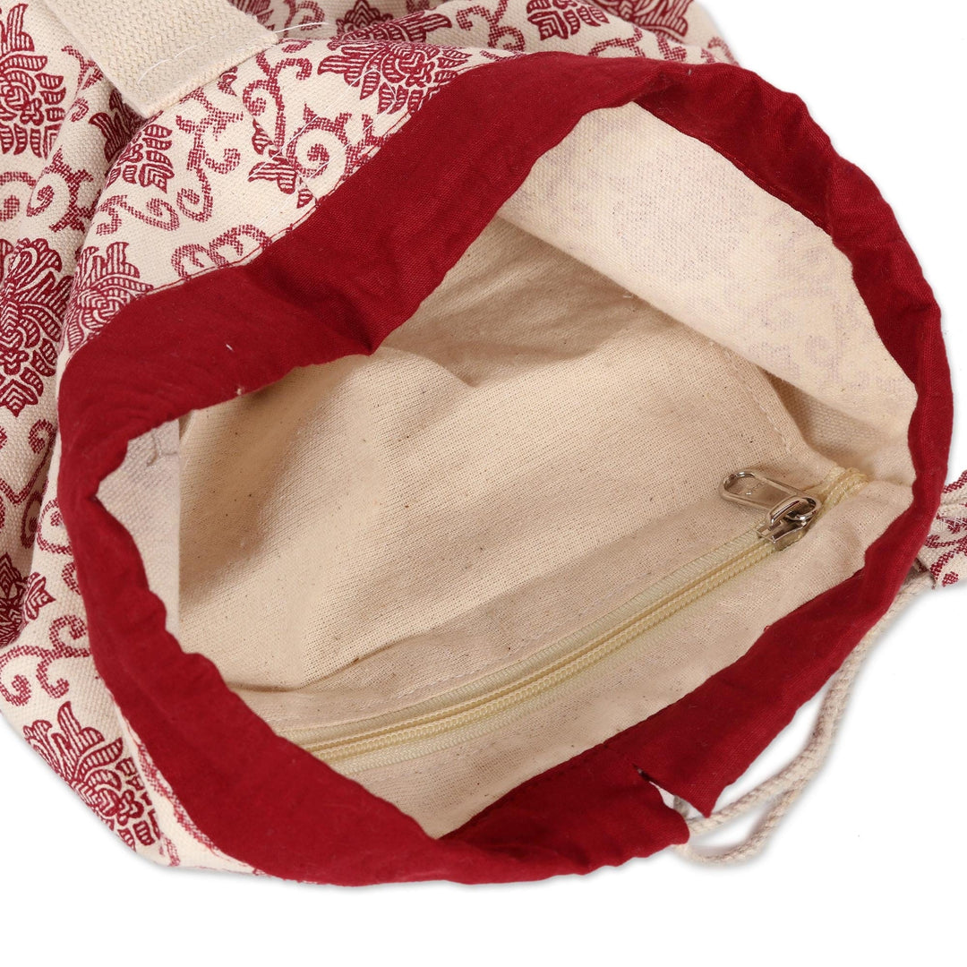 Cotton Yoga Mat Carrier with Adjustable Strap - Mughal Art