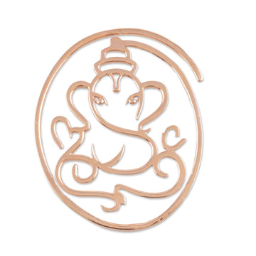 Rose Gold-Plated Bookmark with Ganesha Motif - Bookworm's Delight