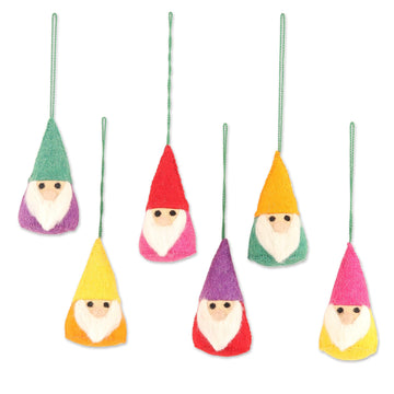 Wool Ornaments - Set of 6 - Lucky Gnomes