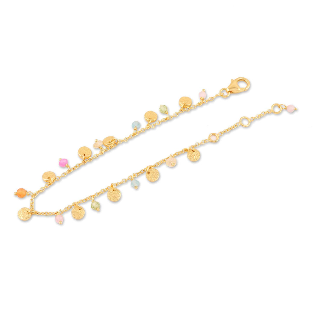 18k Gold-Plated Multi Gemstone Charm Bracelet - Dancing Candies