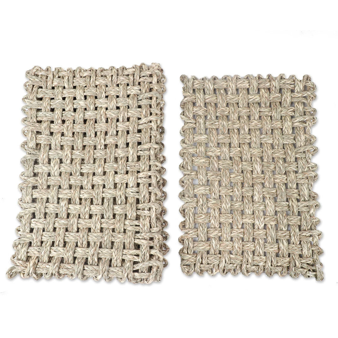 Handcrafted Natural Fiber Placemats from India (Set of 6) - Classic
