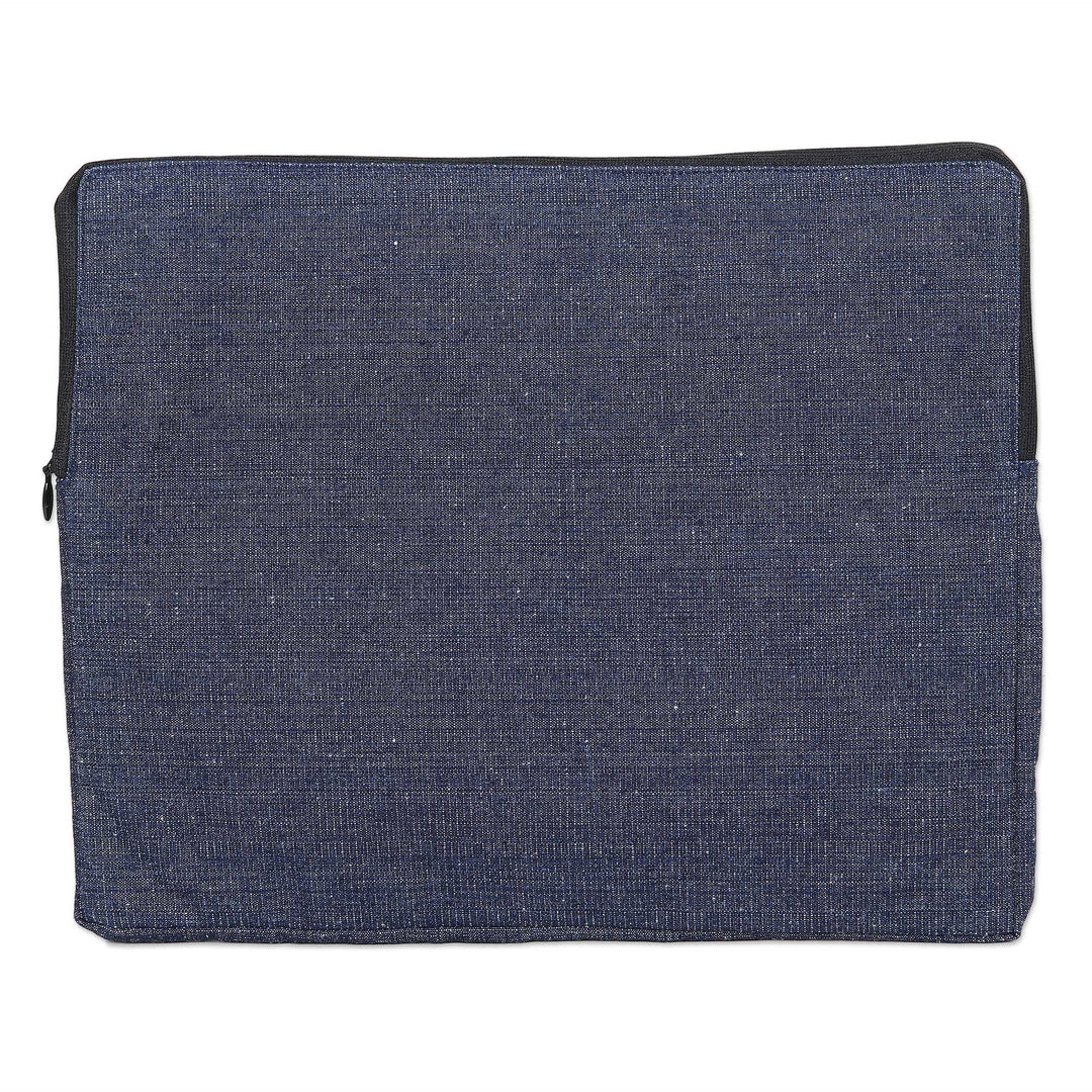 Cotton Tablet Sleeve in Navy and with Embroidered Details - Navy Winds