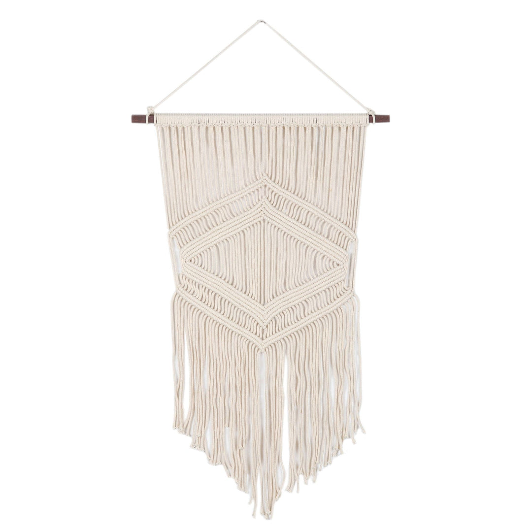 Handcrafted Geometric Cotton Wall Hanging from India - Bohemian Geometry