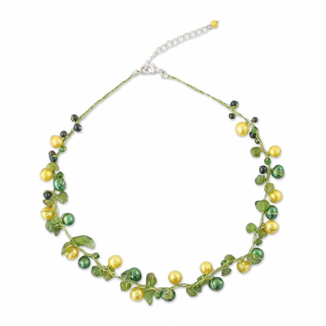 Cultured Pearl and Peridot Necklace - Tropical Elite