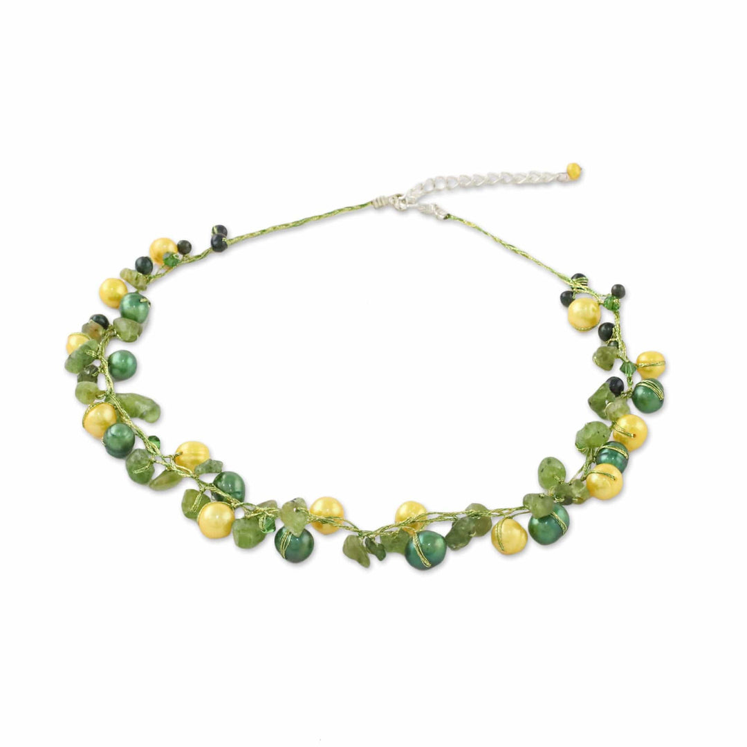 Cultured Pearl and Peridot Necklace - Tropical Elite