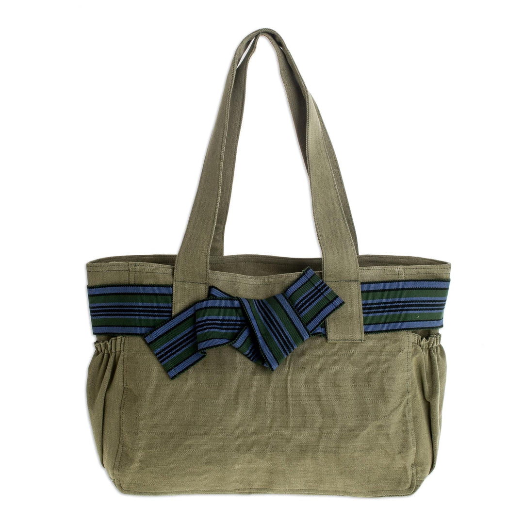 Fair Trade Cotton Shoulder Bag Hand Loomed in Guatemala - Maya Jade