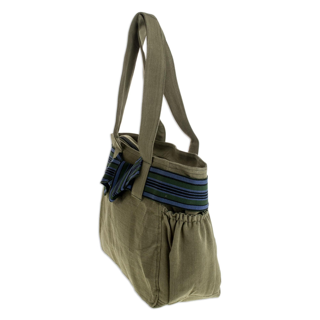 Fair Trade Cotton Shoulder Bag Hand Loomed in Guatemala - Maya Jade
