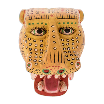 Unique Wood Wall Art Mask - Maya Jaguar
