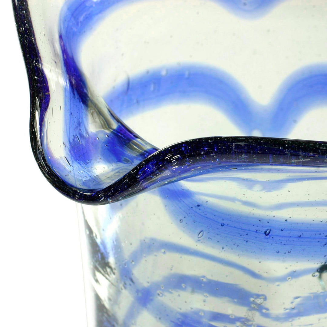 Handblown Glass Pitcher - Blue Caress