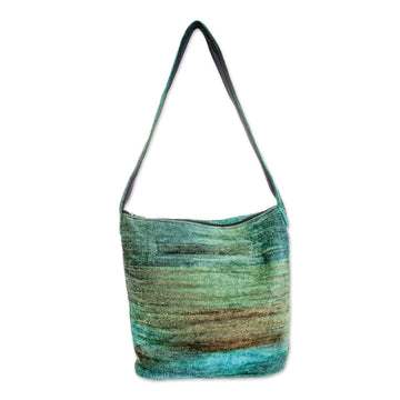 Hand Crafted Bamboo Chenille Shoulder Bag  - Jade Magic