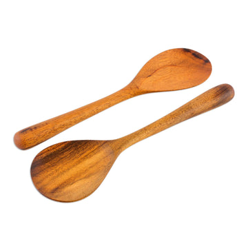 Handcrafted Wood Serving Spoons (Pair)  - Peten Delight