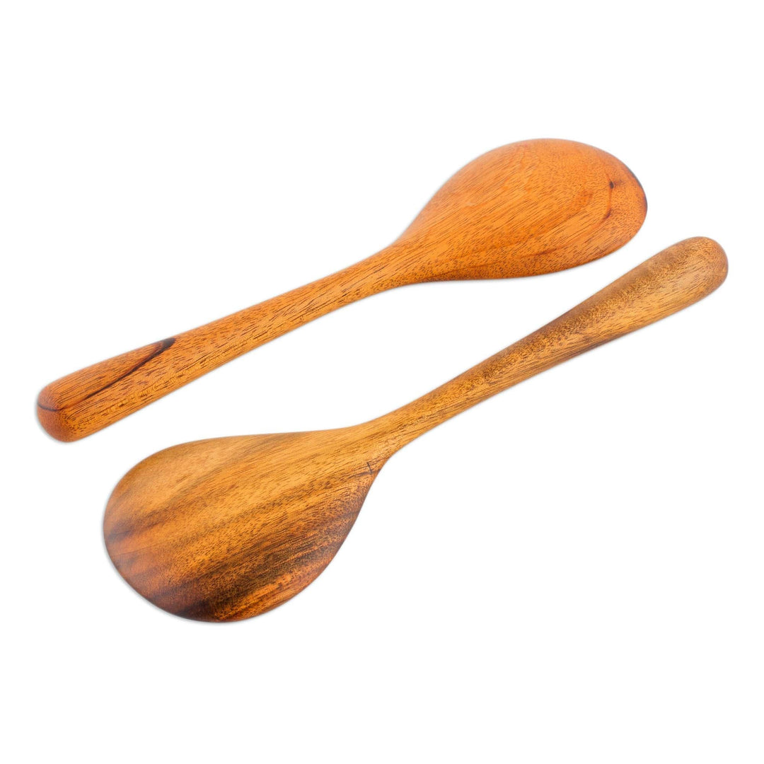 Handcrafted Wood Serving Spoons (Pair)  - Peten Delight