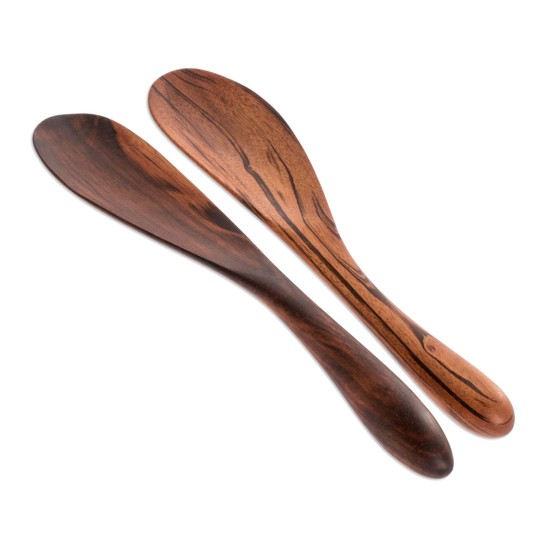 Unique Wood Serving Utensils (Pair) - Maya Cuisine