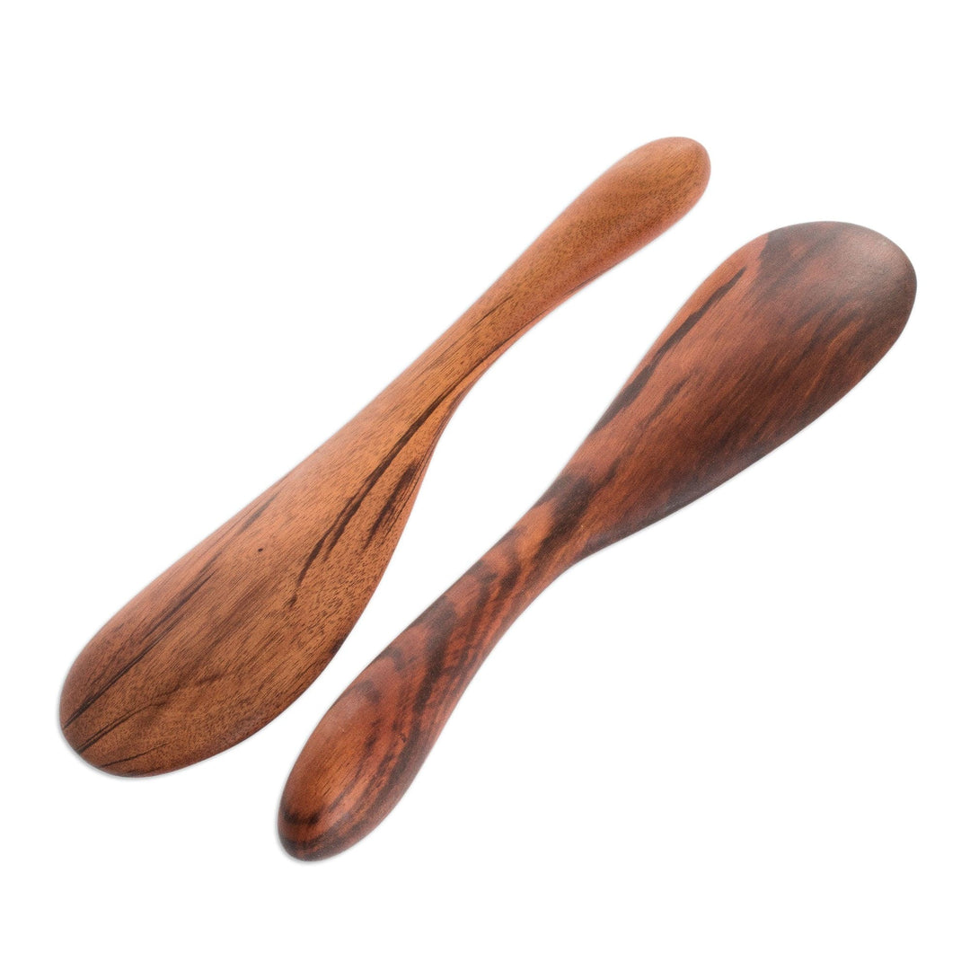 Unique Wood Serving Utensils (Pair) - Maya Cuisine
