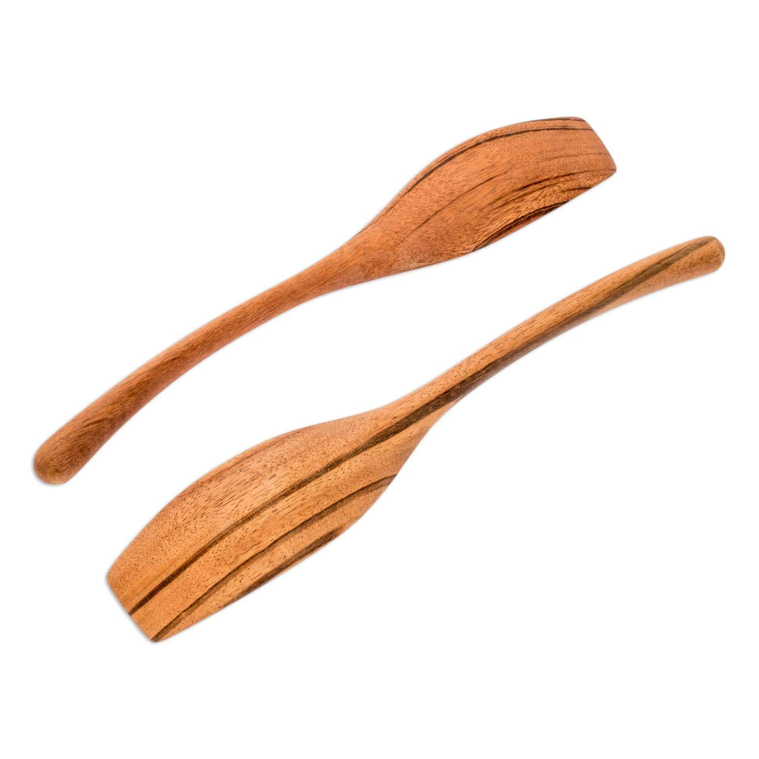 Set of 2 Handcrafted Wood Serving Utensils - Peten Cuisine