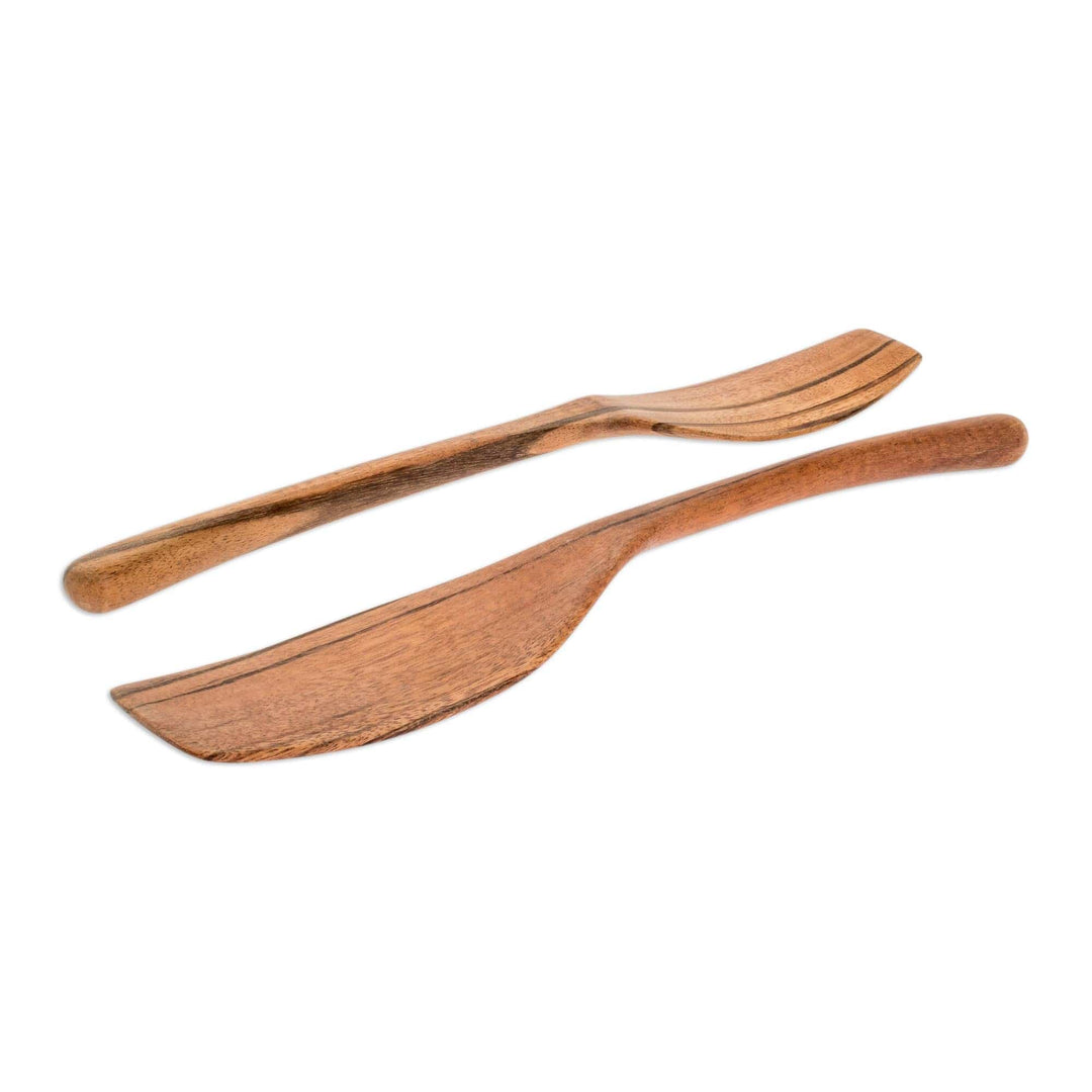 Set of 2 Handcrafted Wood Serving Utensils - Peten Cuisine
