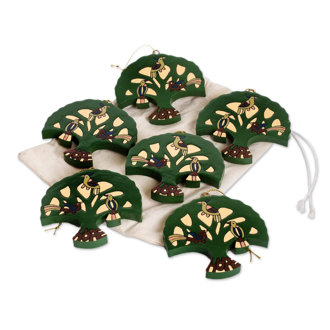 Pinewood ornaments (Set of 6) - Tree of Hope