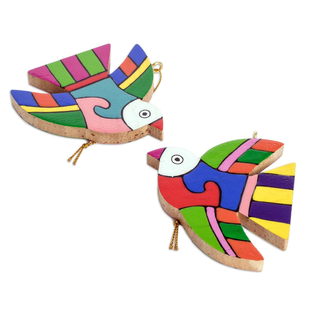 Pinewood ornaments (Set of 6) - Songbird