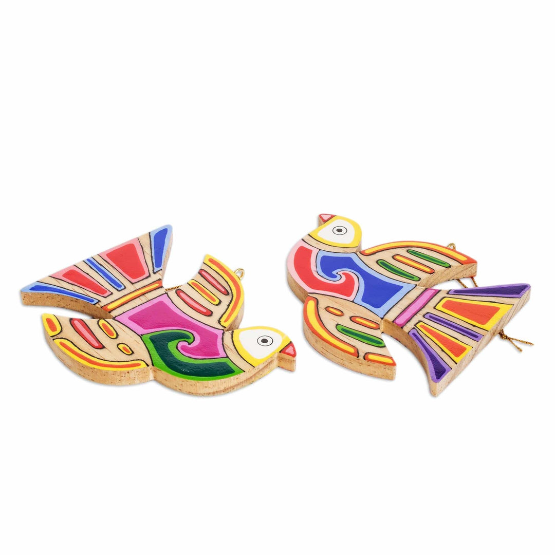 Pinewood ornaments (Set of 6) - Skybird