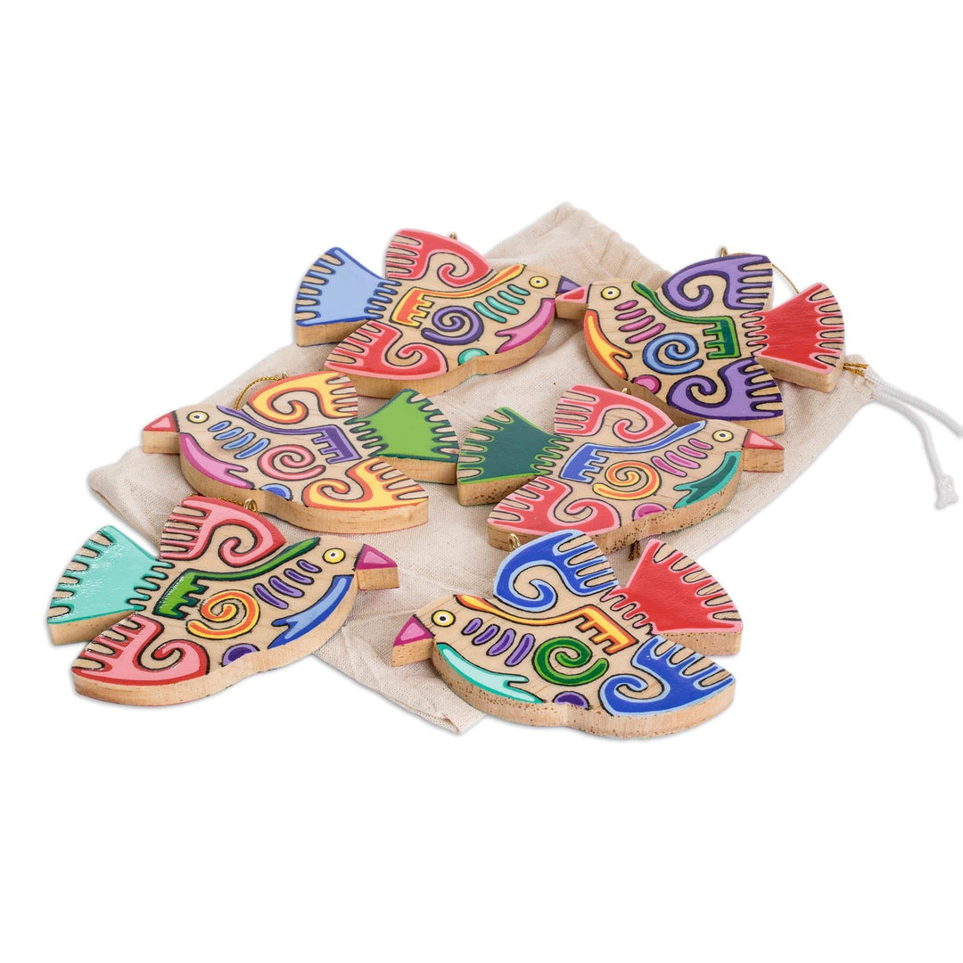 Fair Trade Assorted Wood Bird Ornaments (Set of 6) - Maya Bird