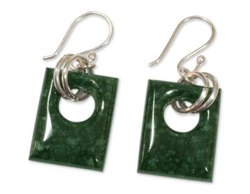 Jade dangle earrings - Green Jaguar
