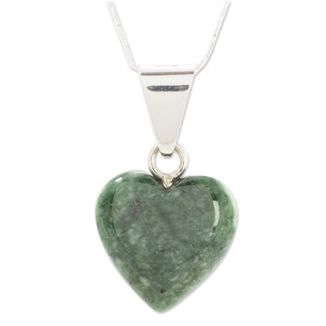 Artisan Crafted Heart Shaped Jade Pendant Necklace - Love Immemorial