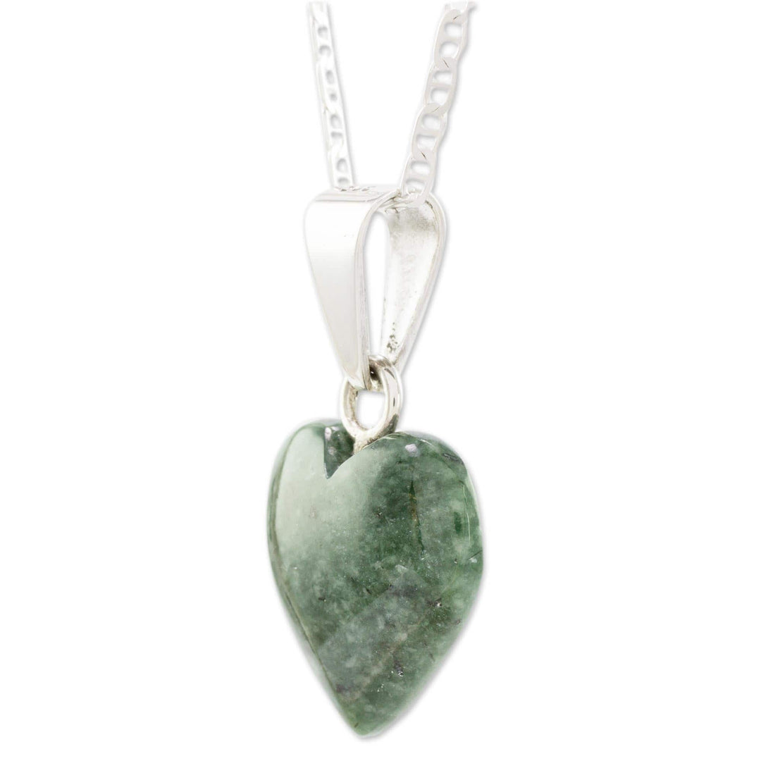 Artisan Crafted Heart Shaped Jade Pendant Necklace - Love Immemorial