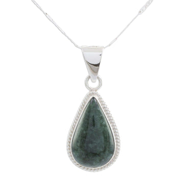 Jade Pendant Necklace - Dark Green Sacred Quetzal