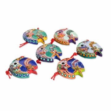 Ceramic ornaments (Set of 6) - Festive Night