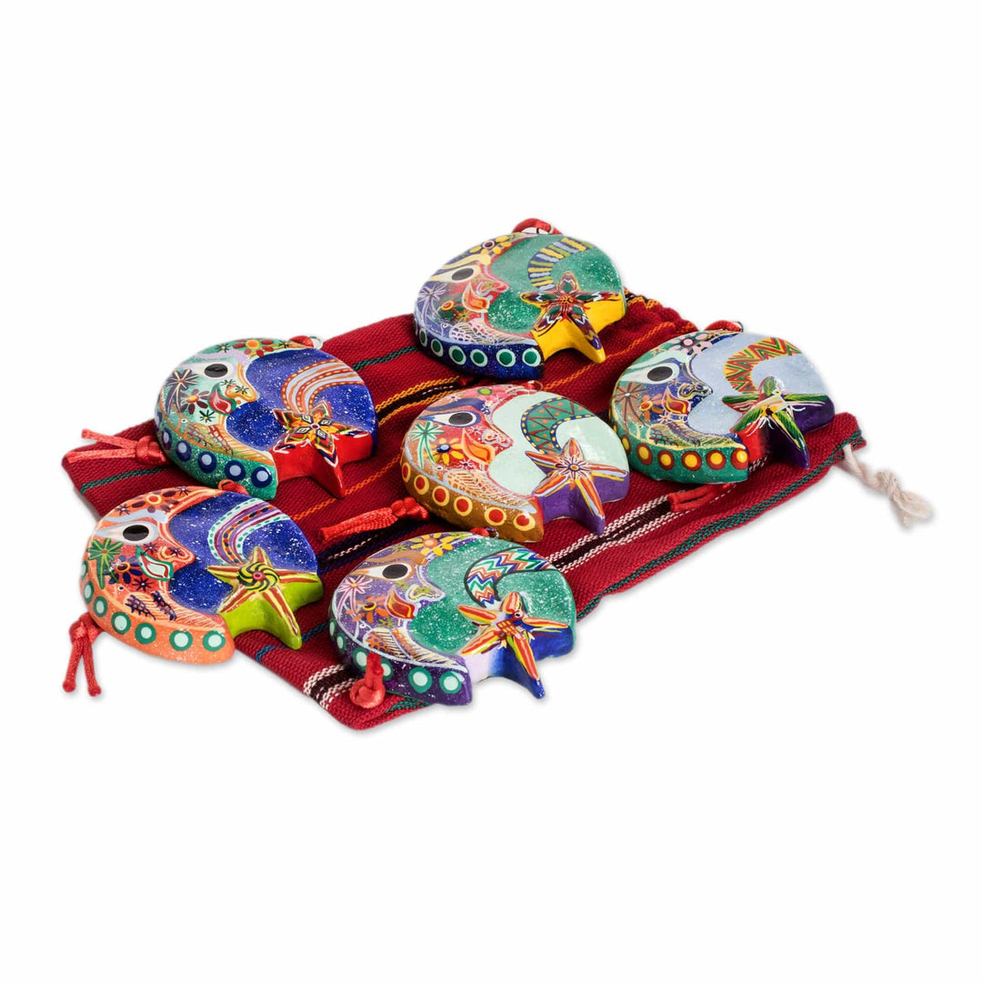Ceramic ornaments (Set of 6) - Festive Night