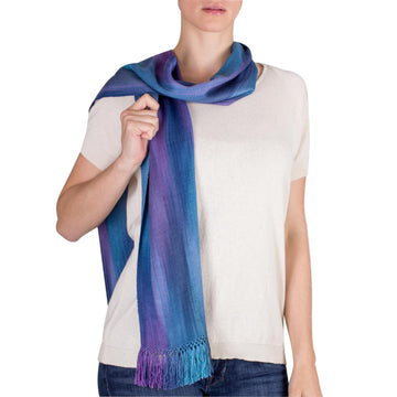 Women's Rayon Handmade Scarf - Solola Sapphire