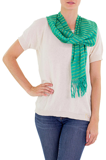 Artisan Crafted Cotton Striped Scarf - Eco Fantasy