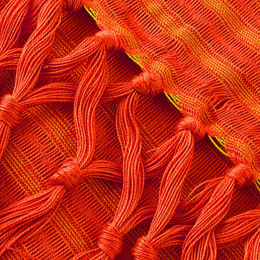 Unique Orange Cotton Scarf - Citrus Fantasy
