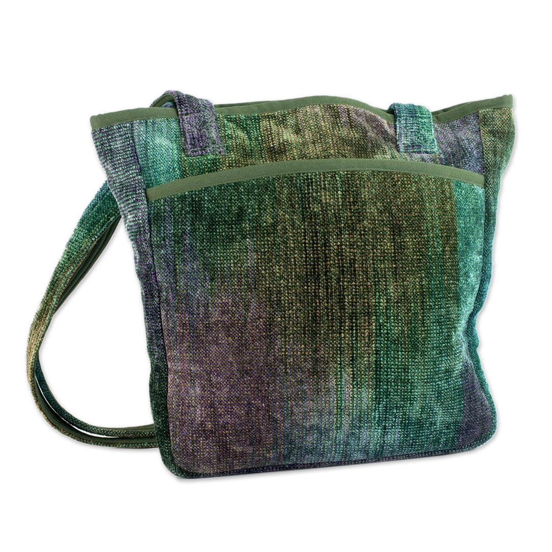 Bamboo chenille shoulder bag - Forest Rainbow