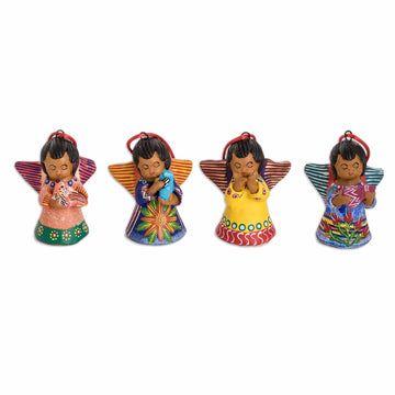 Ceramic Ornaments - Set of 4 - Angels of the Flowers