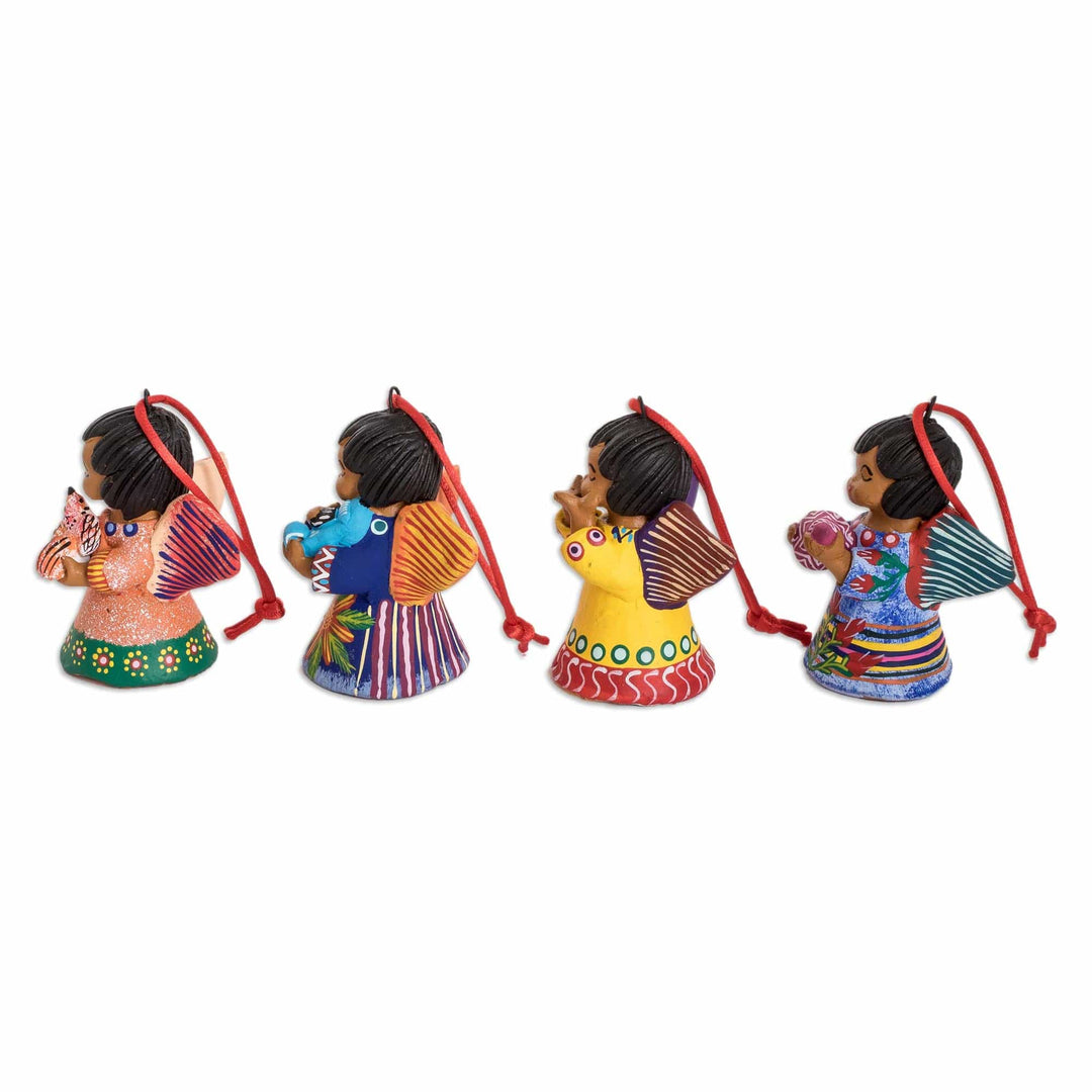 Ceramic Ornaments - Set of 4 - Angels of the Flowers