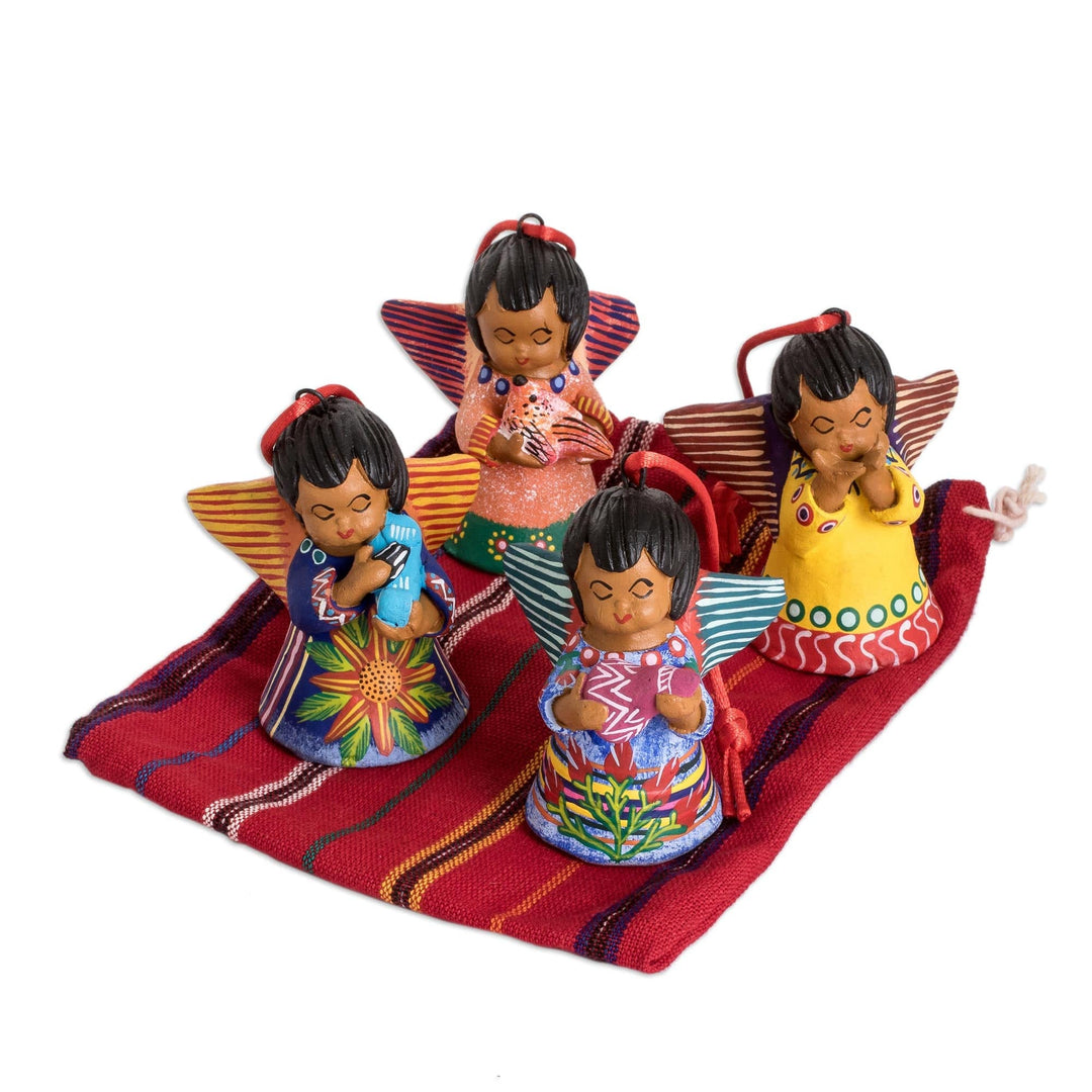 Ceramic Ornaments - Set of 4 - Angels of the Flowers
