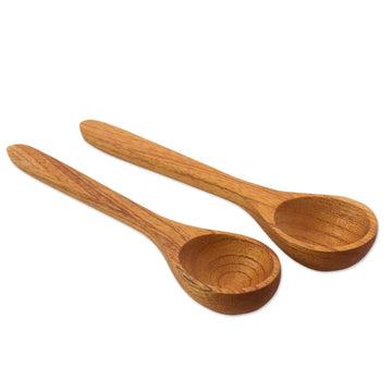 Cedar wood serving spoons (Pair) - Nature's Treat