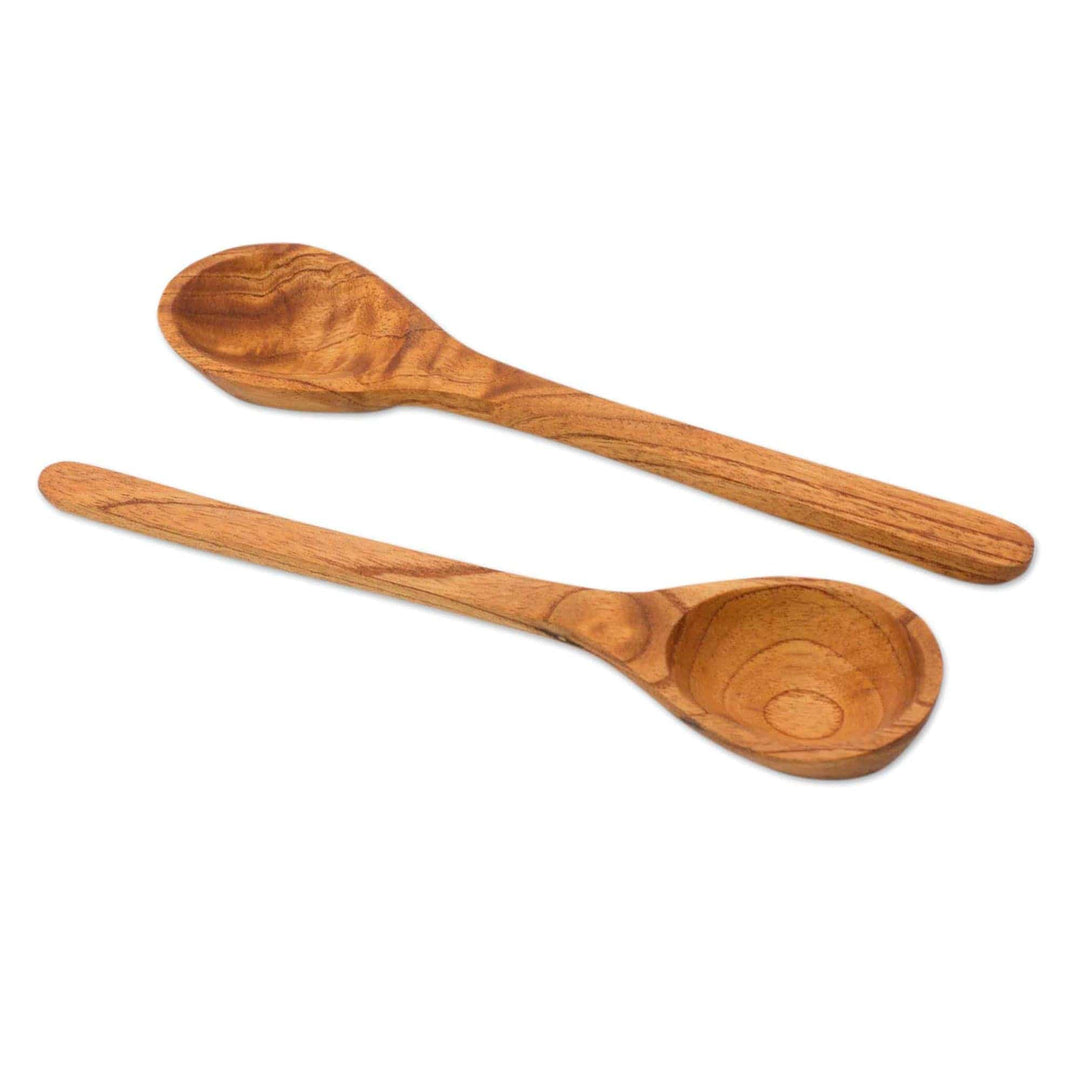 Cedar Wood Serving Spoons (Pair) - Exquisite Nature