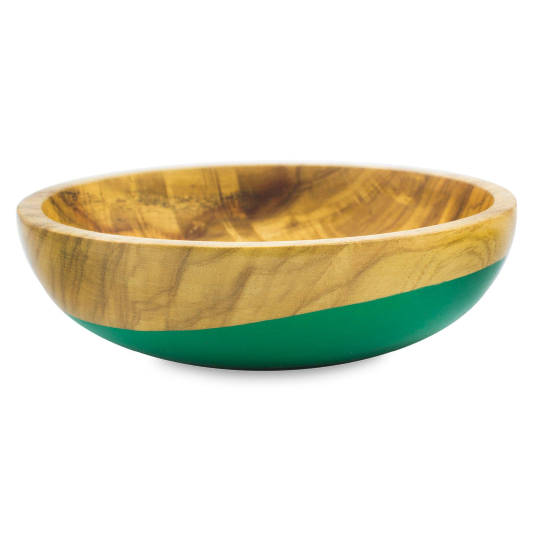 Dip Painted Wood Bowl (Medium) - Spicy Green