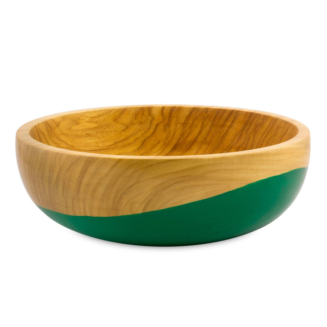 Dip Painted Wood Bowl (Large) - Spicy Green