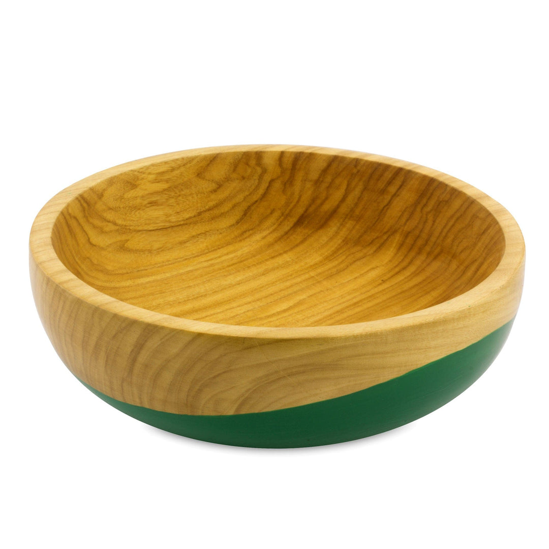 Dip Painted Wood Bowl (Large) - Spicy Green