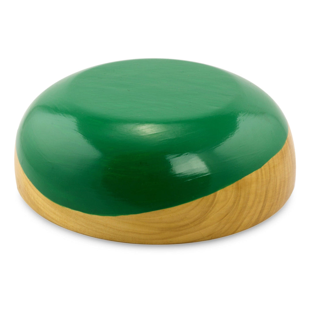 Dip Painted Wood Bowl (Large) - Spicy Green