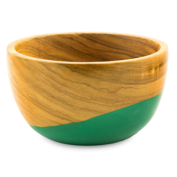 Dip Painted Hand Carved Wood Bowl (Small) - Spicy Green