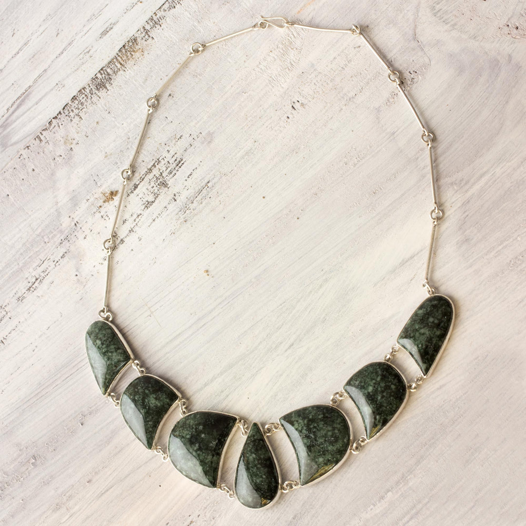 Jade and Sterling Silver Necklace Handmade Jewelry - Uniqueness