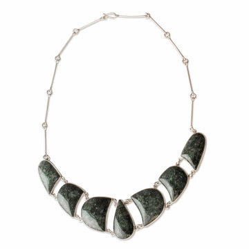 Jade and Sterling Silver Necklace Handmade Jewelry - Uniqueness