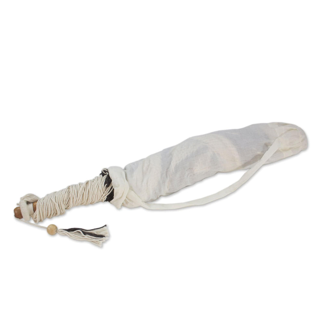 Handcrafted Cotton Hammock Swing in Dark Brown and Ivory - Espresso and Cream